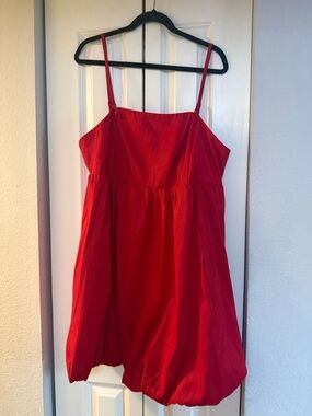 a new day Vibrant Red Elastic-Waist Dress